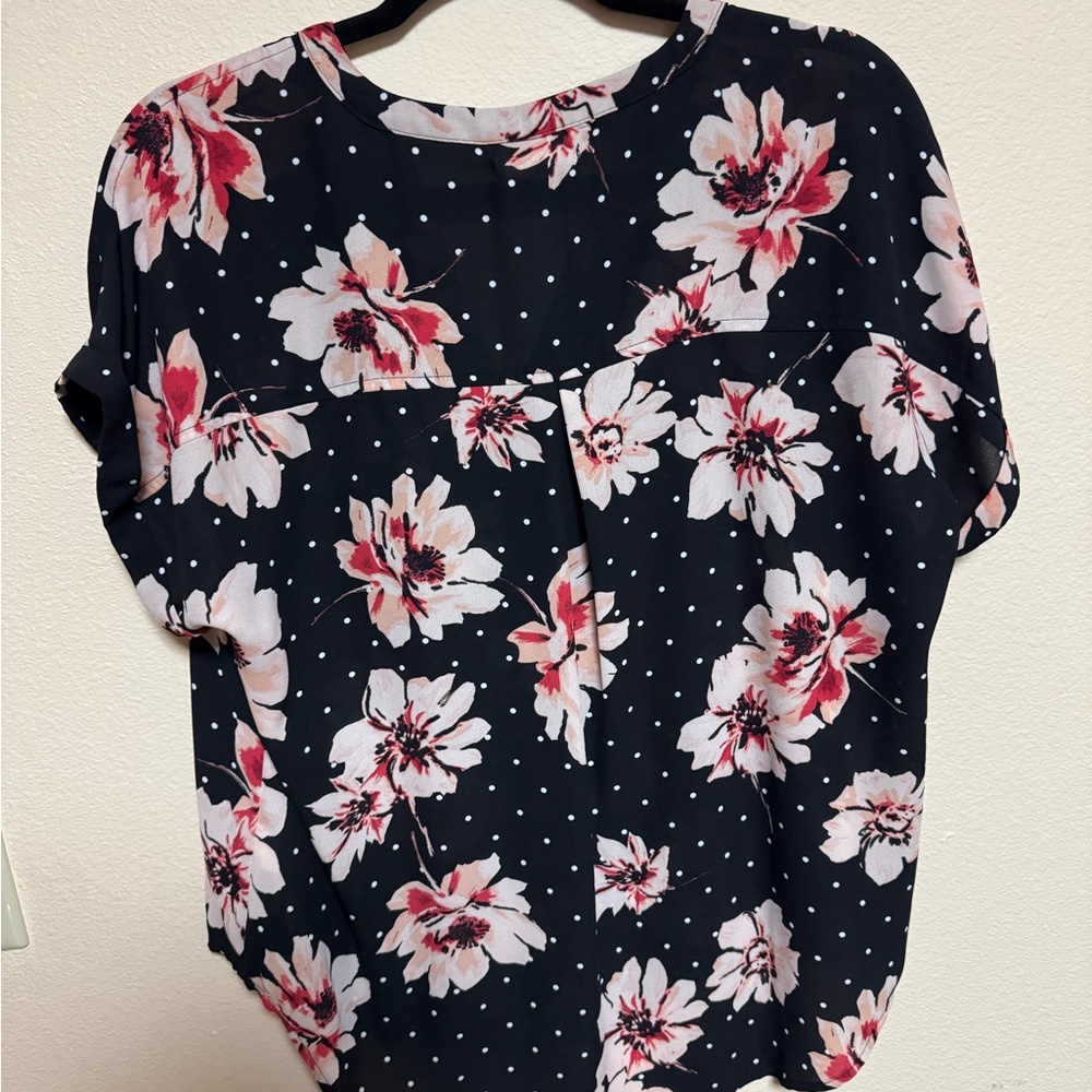 Maurices Navy Floral Blouse